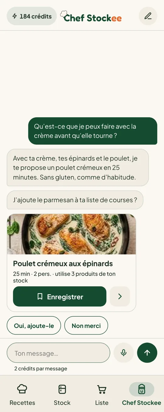 Chef Stockee — anti-gaspi — écran 6