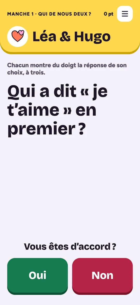 Zero Secret — jeu de soirée — écran 2